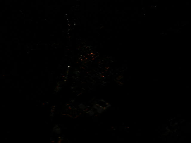 View out the window seat at night
