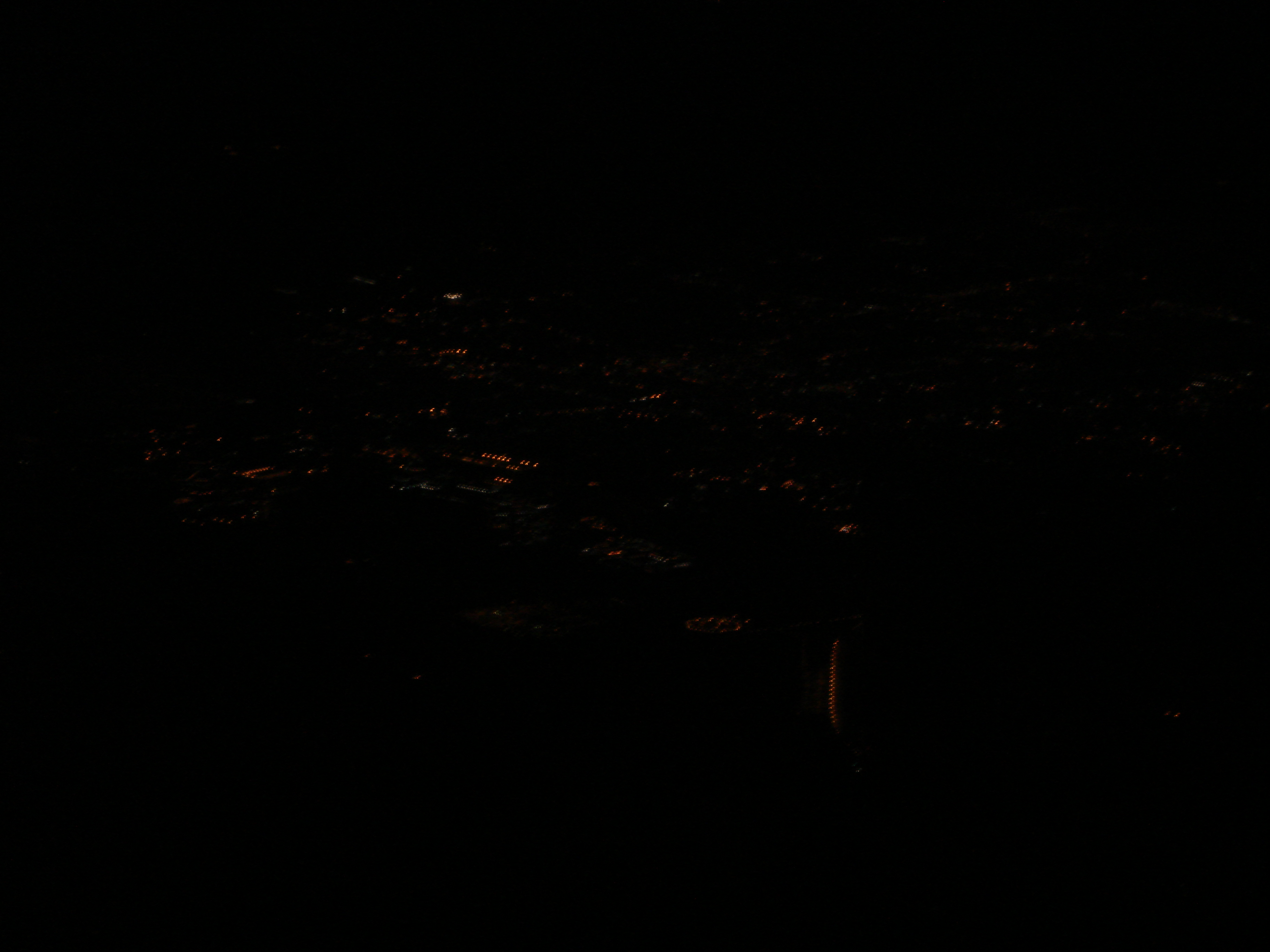 View out the window seat at night
