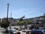 San Francisco in daylight.  My that's a big flag.