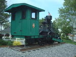 Old green train in Hicksville