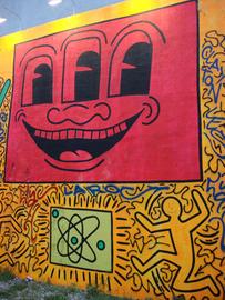 Keith Haring memorial mural on East Houston & Bowery