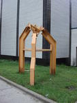 Sculpture outside Poly