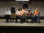 Subway work crew and riders