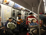 Subway musicians.  They're not bad, but we all wish they'd stop.