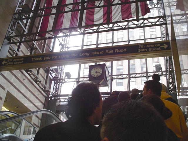 Emerging from Pennsylvania Station into the city