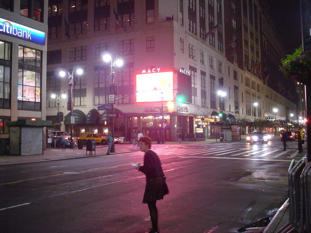 Outside Penn Station in the wee hours