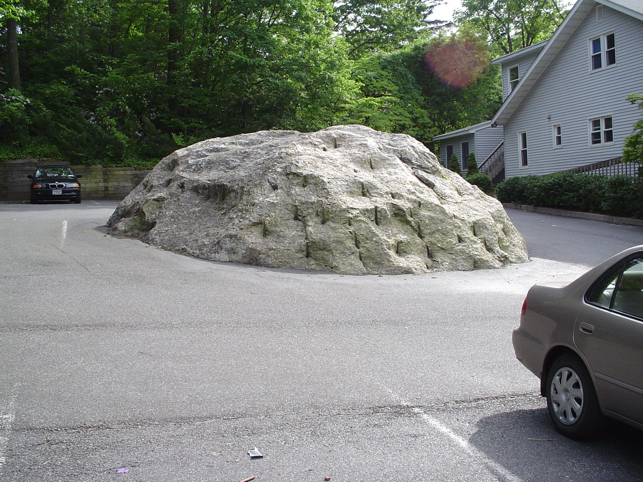 There's a rock in the parking lot